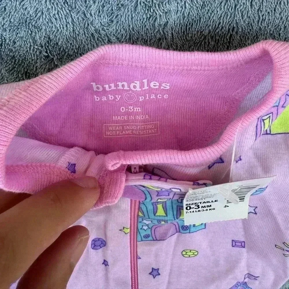 Pink Castles Footie Onesie NWT 0-3m